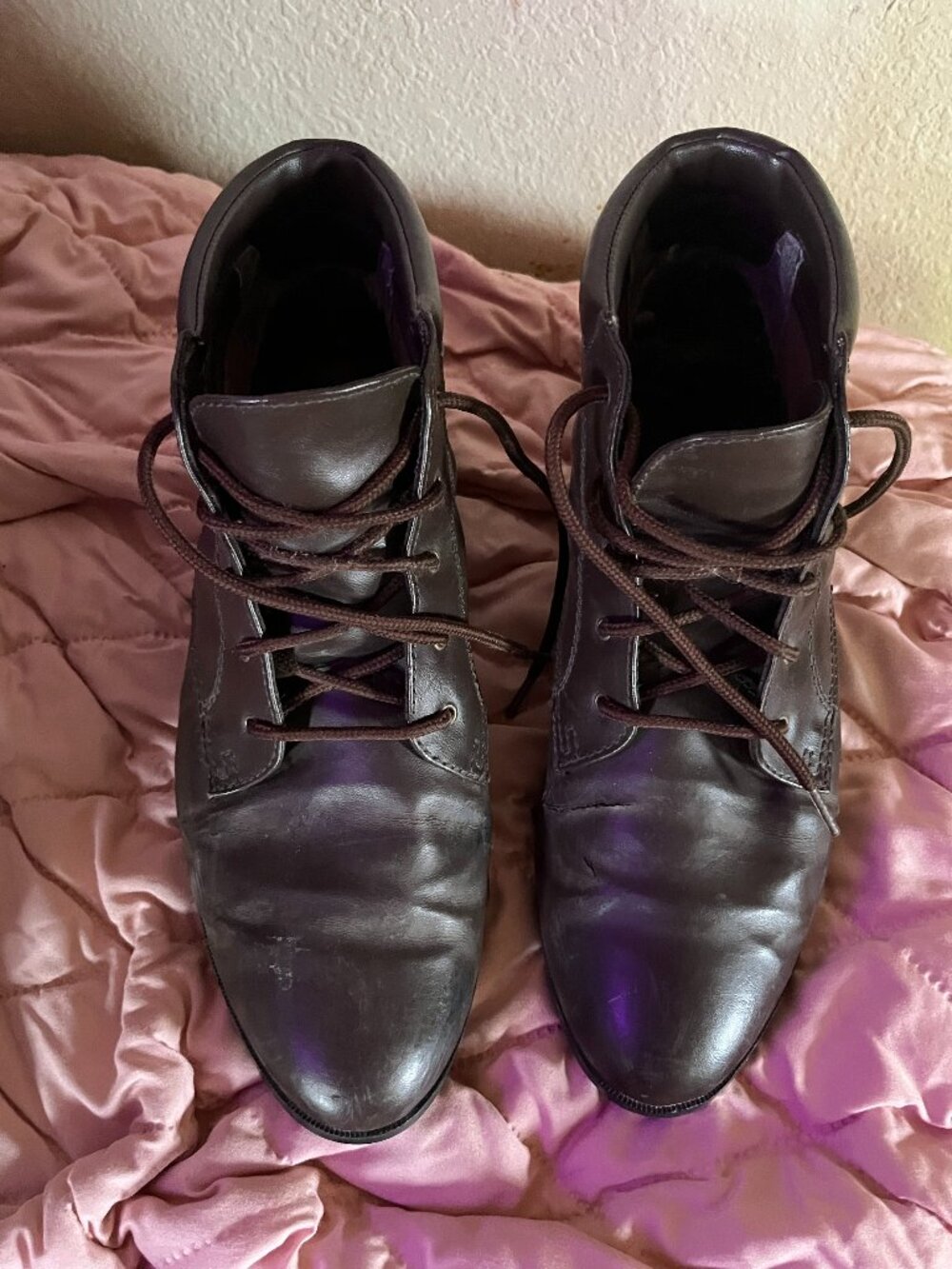 Share COASTERS Dress Boots Womens 11W Brown Leather Lace Up Ankle Classic